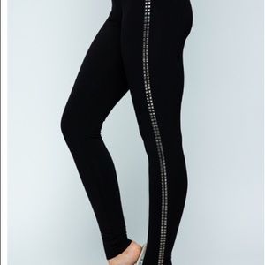Vocal Black Leggings with Silver Accents Size XL